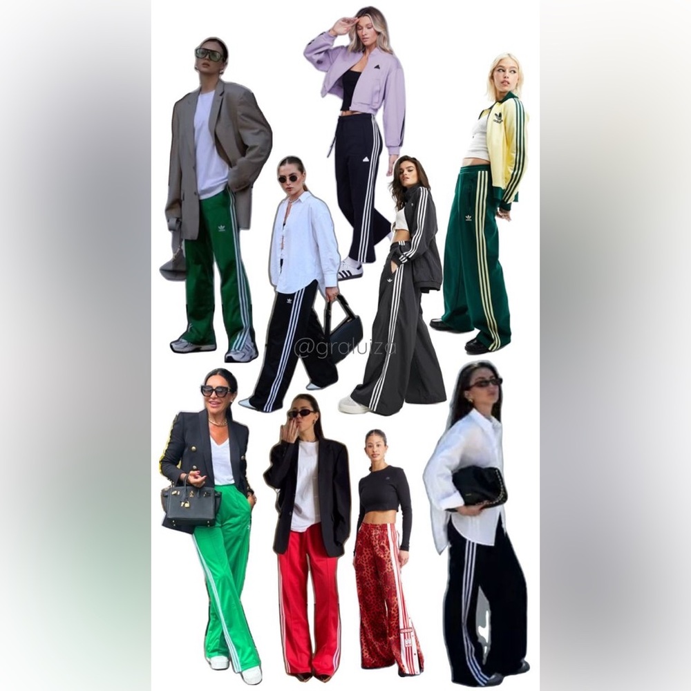 Adidas Women's Green and Black Track Pants